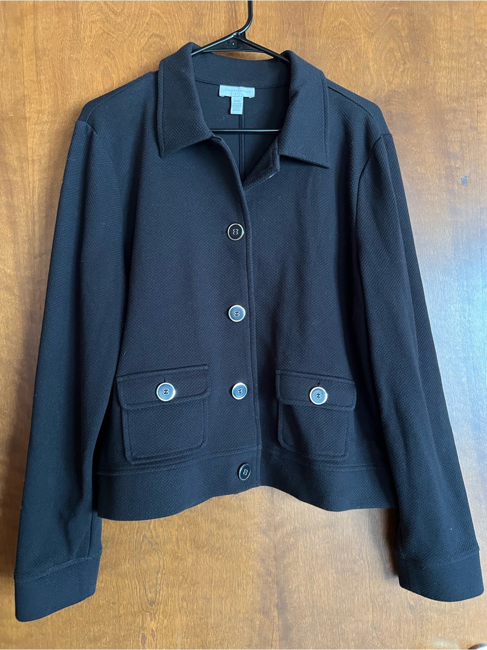 Charter Club Black Button-Front Women's Jacket